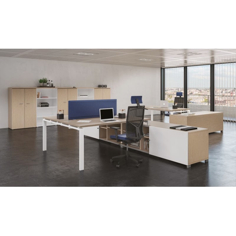 Bureau bench 2 postes sur meuble ASTRO