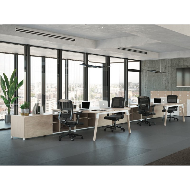 Bureau bench 2 postes sur meuble DIALOGUE