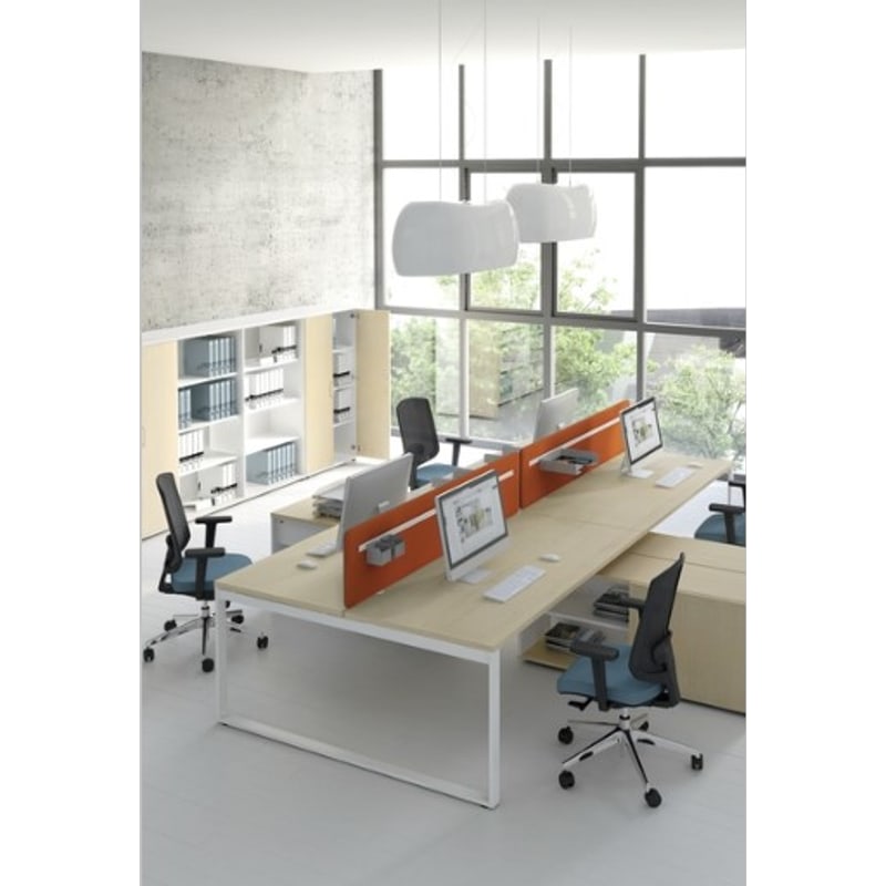 Bureau bench 2 postes sur meuble OGI Q