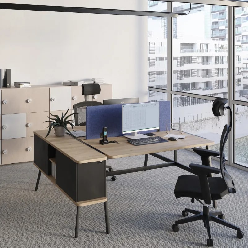 Bureau bench avec caisson ALTO