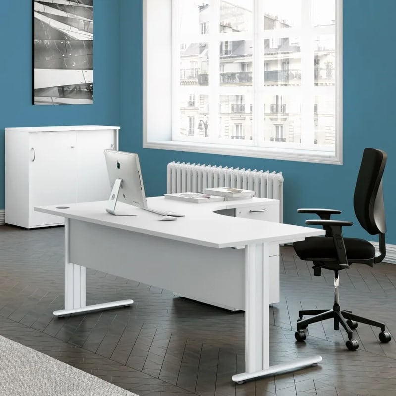 Bureau compact avec caisson ESSENTIEL