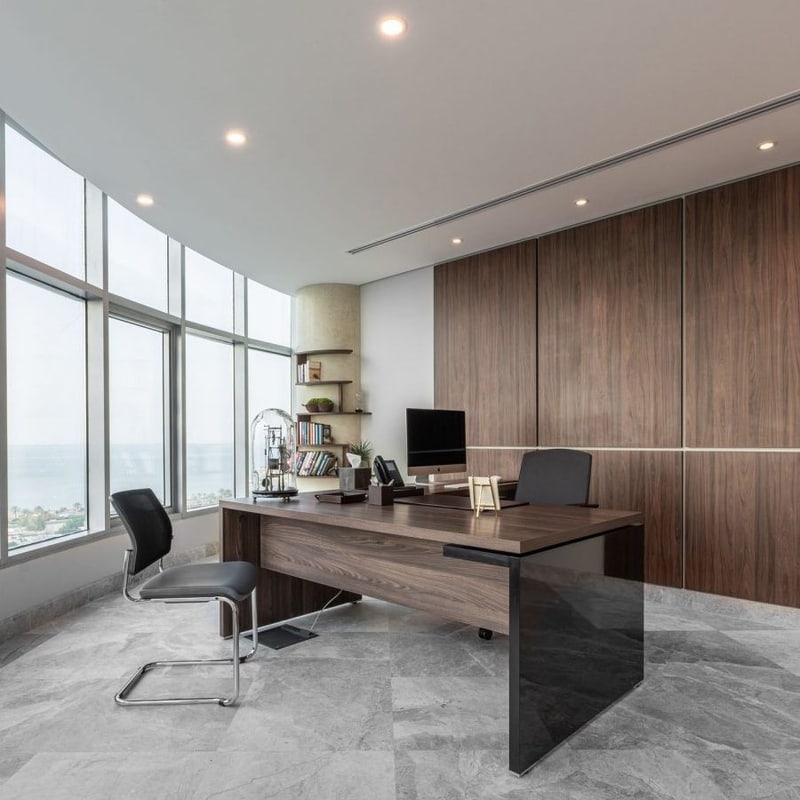 Bureau de direction droit MITO pied brillant