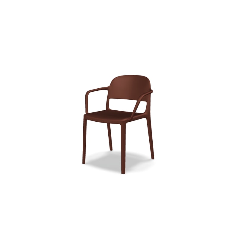 Chaise avec accoudoirs BLENDY - brique