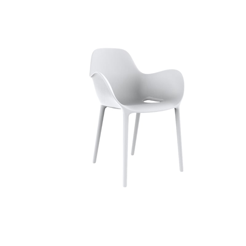 Chaise avec accoudoirs SABINAS - blanc