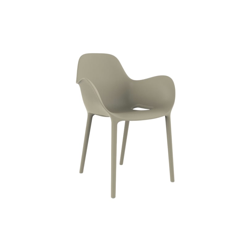 Chaise avec accoudoirs SABINAS - écru