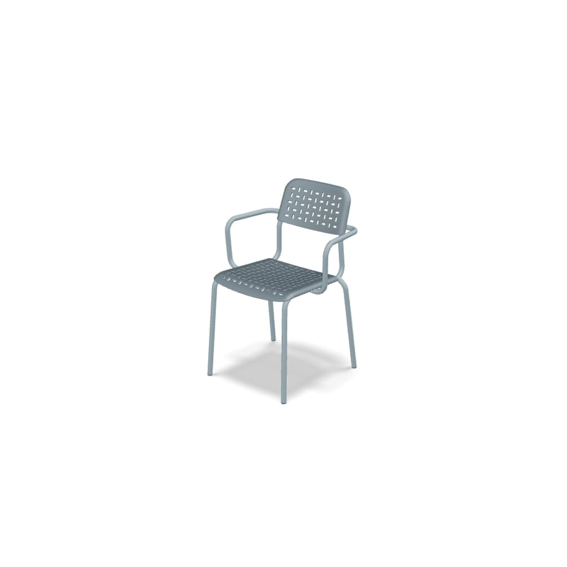 Chaise avec accoudoirs Tube 4 pieds - bleu