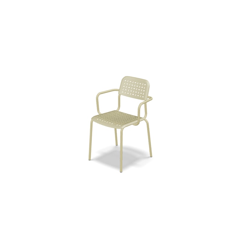 Chaise avec accoudoirs Tube 4 pieds - jaune