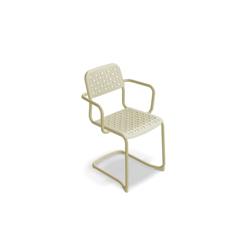 Chaise avec accoudoirs TUBE base luge - jaune