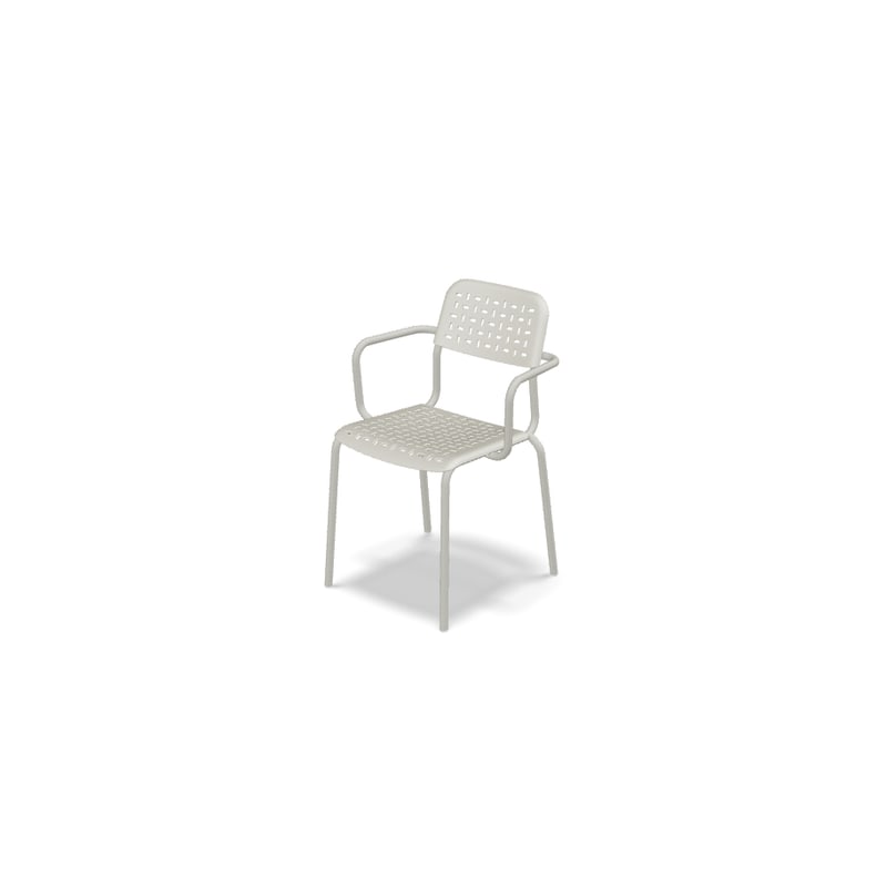 Chaise avec accoudoirs Tube - blanc perle