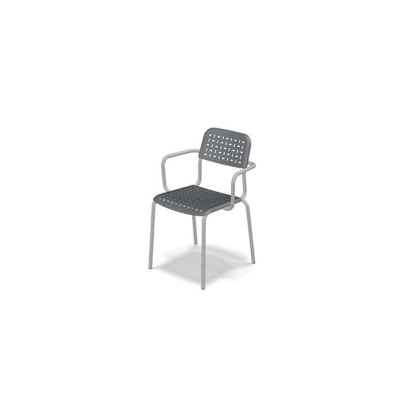 Chaise avec accoudoirs Tube - gris clair