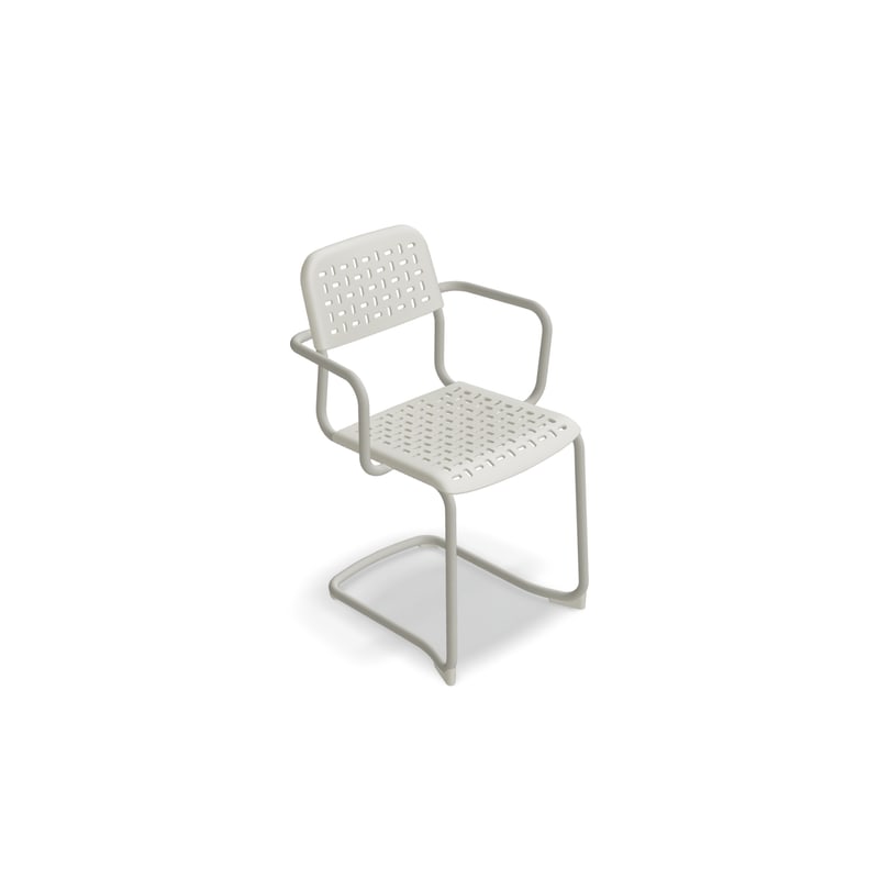 Chaise avec accoudoirs TUBE luge - blanc perle