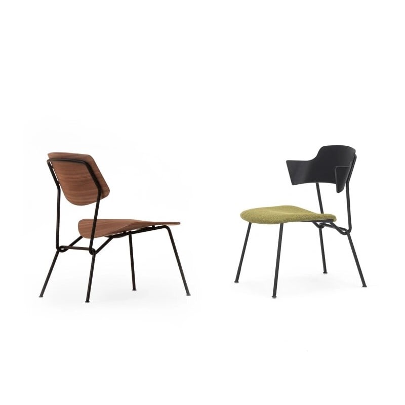 Chaise basse STRAIN assise rembourrée