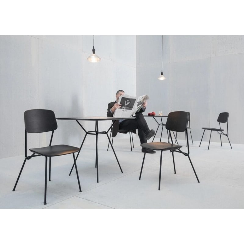 Chaise en bois assise rembourrée STRAIN