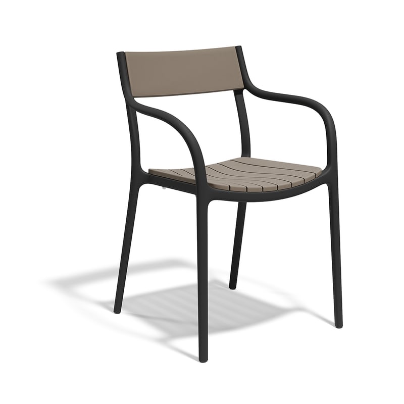 Chaise in & out MADISON SLATS - noir