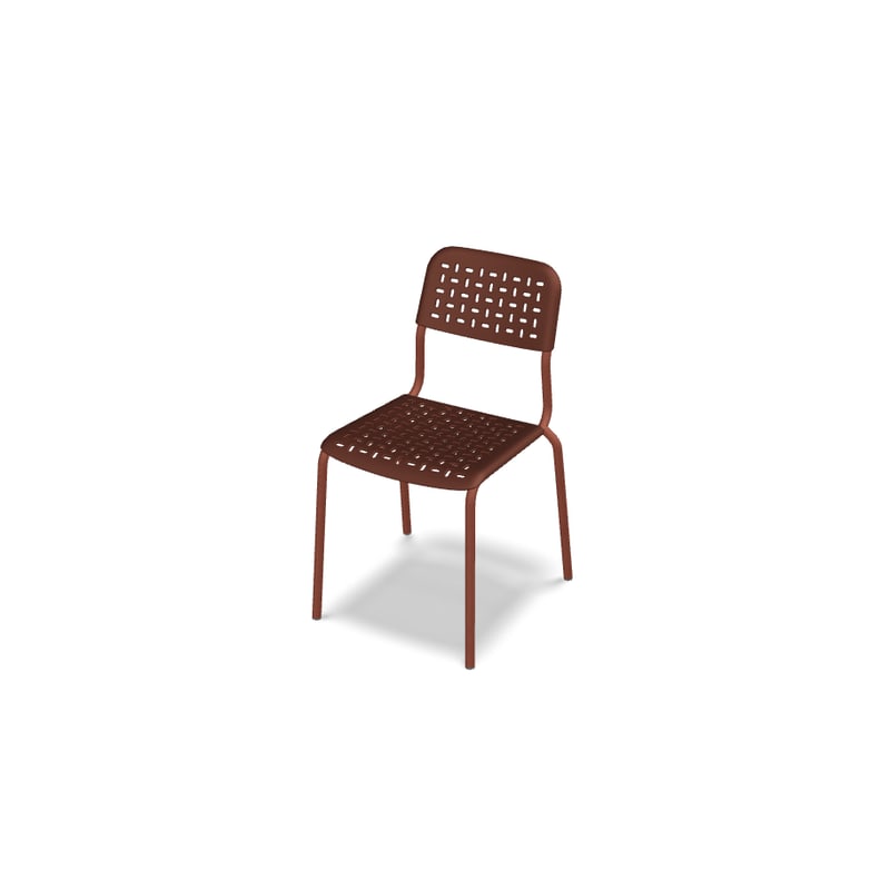 Chaise in & out Tube 4 pieds - brique