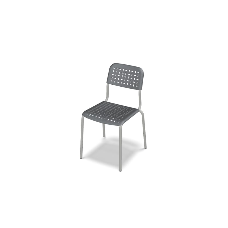 Chaise in & out Tube 4 pieds - gris clair