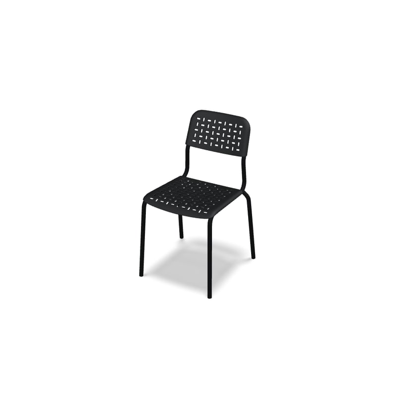 Chaise in & out Tube 4 pieds - noir