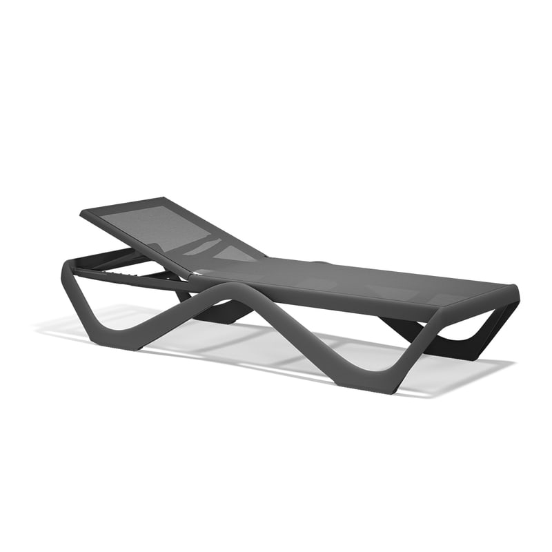 Chaise longue design LOVE - anthracite