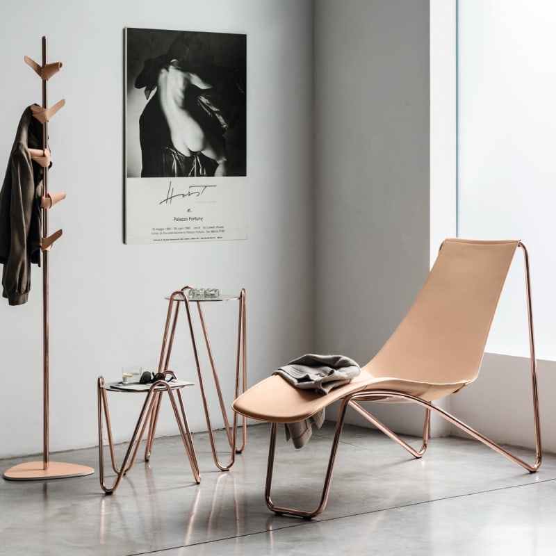 Chaise longue en cuir APELLE - MIDJ