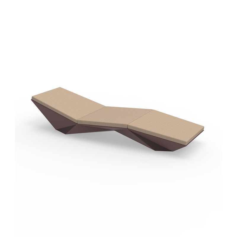 Chaise longue transat design FAZ - grenat