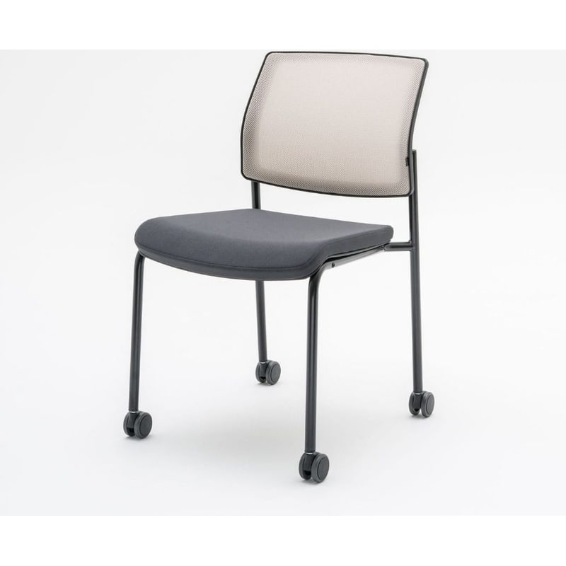Chaise pieds droits sur roulettes GAYA