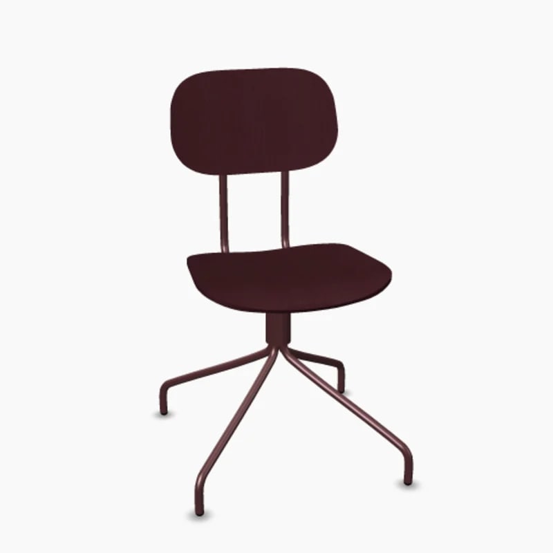 Chaise pivotante NEW SCHOOL assise en bois