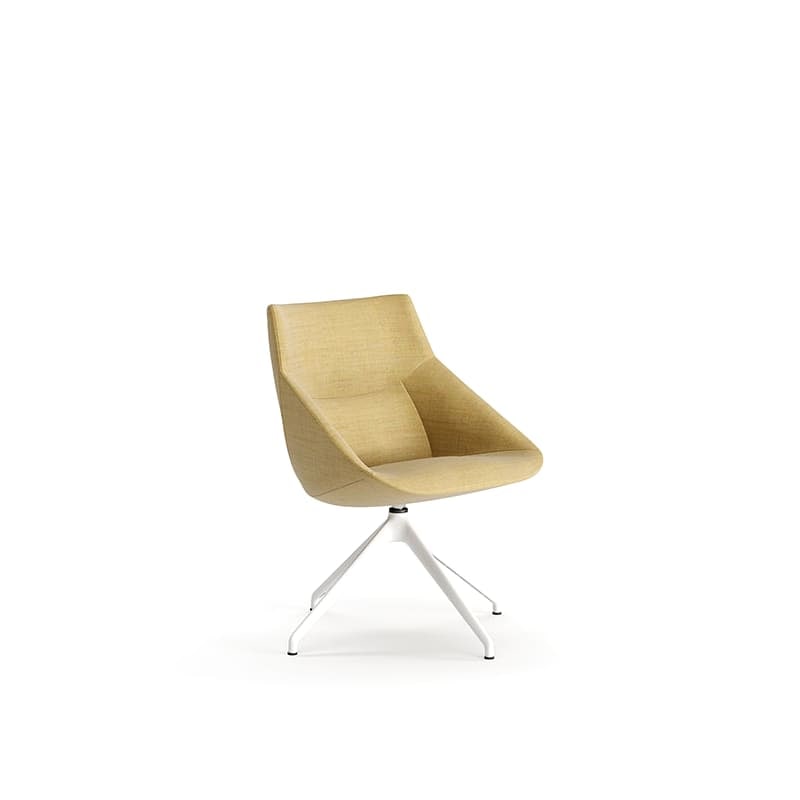 Chaise tapissée pied pivotant en métal BOW