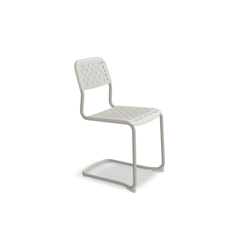 Chaise TUBE base luge - blanc perle