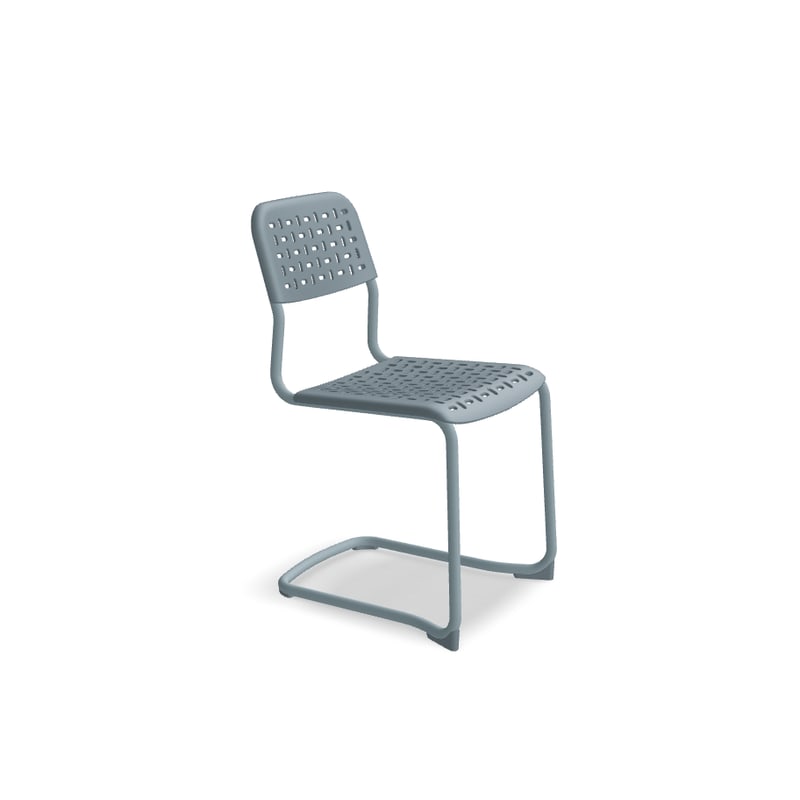 Chaise TUBE base luge - bleu