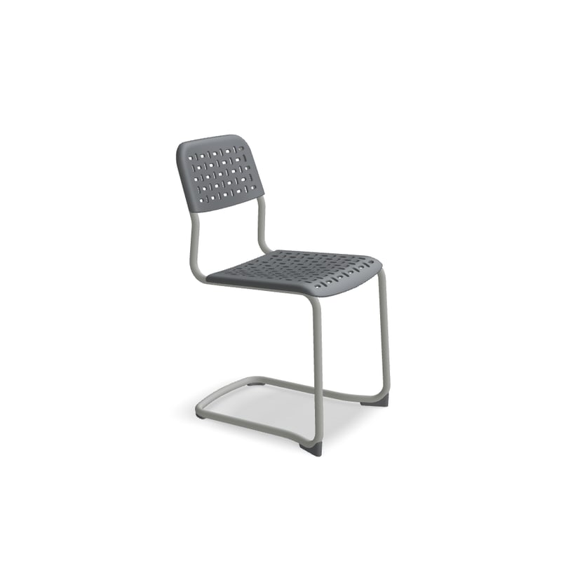 Chaise TUBE base luge - gris clair