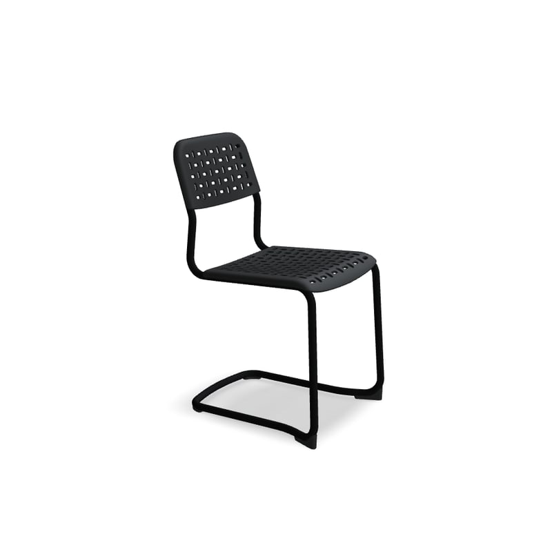 Chaise TUBE base luge - noir