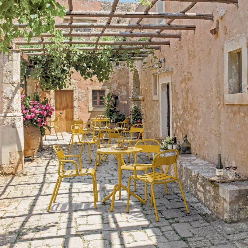 Chaises en métal avec accoudoirs KANPOA