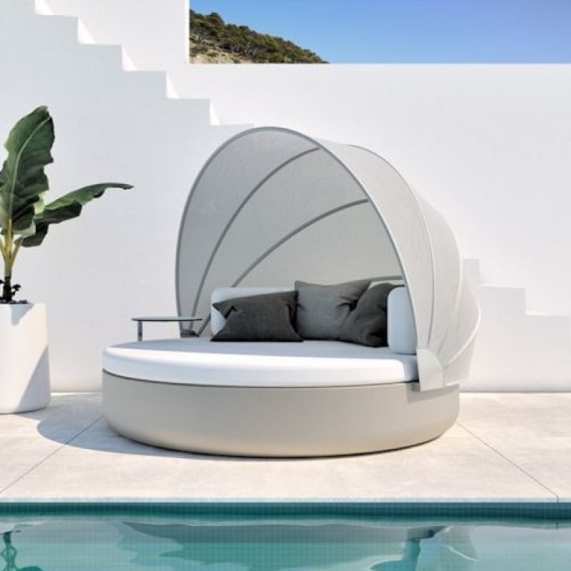 Daybed rond dossier fixe et parasol ULM