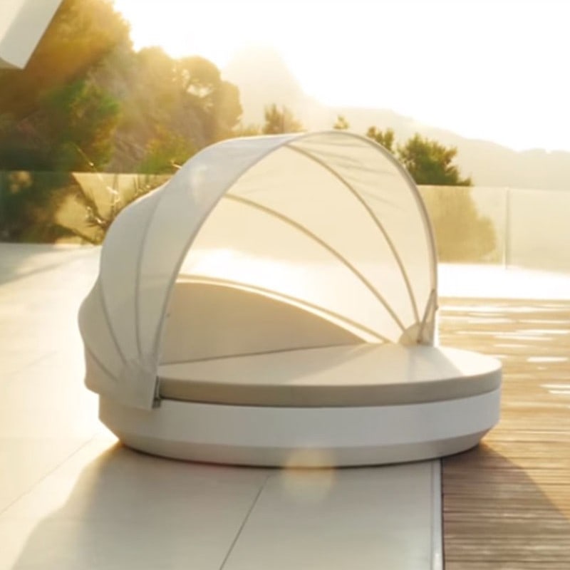 Daybed rond inclinable avec parasol VELA