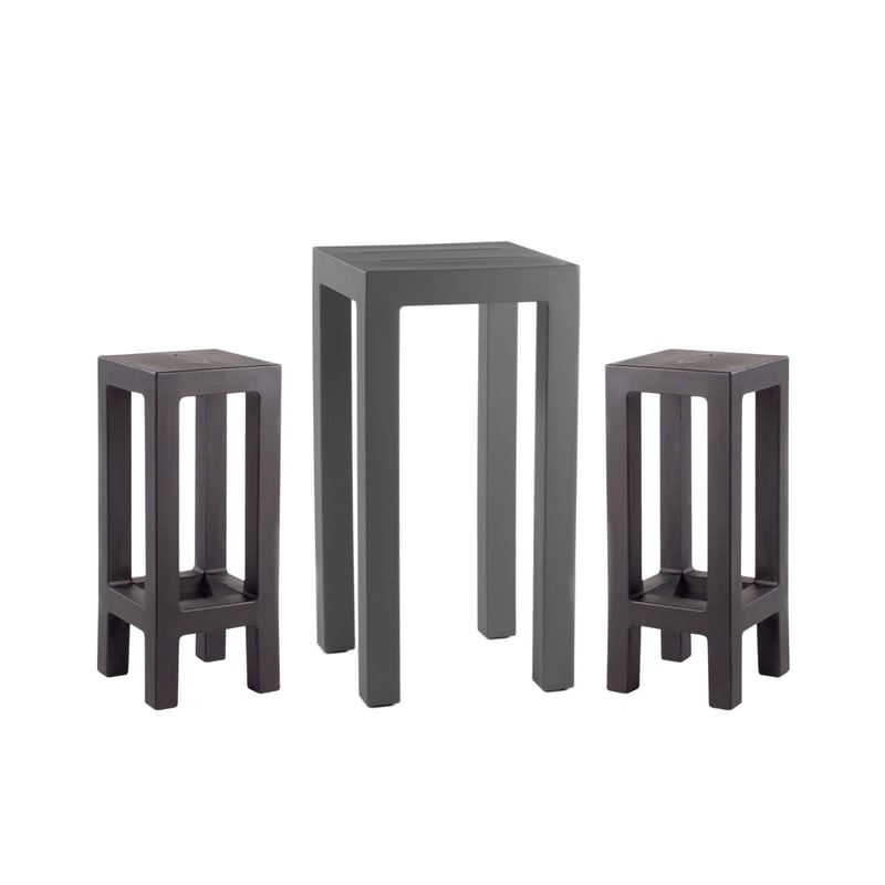 Ensemble JUT table + 2 tabourets - anthracite