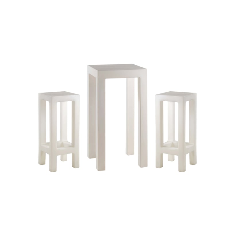 Ensemble JUT table + 2 tabourets - blanc
