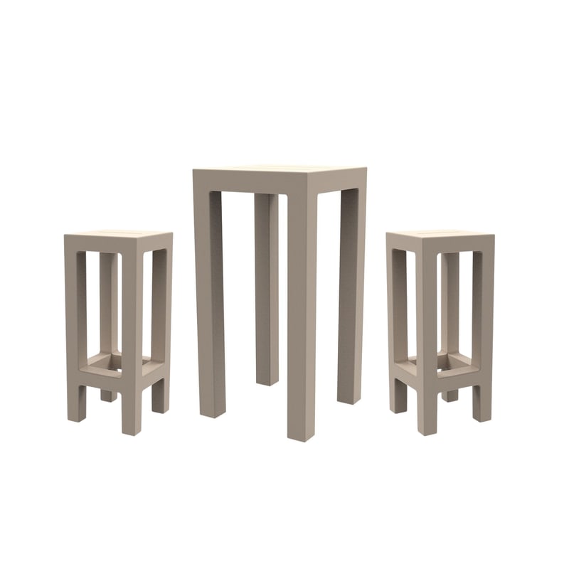 Ensemble JUT table + 2 tabourets - écru