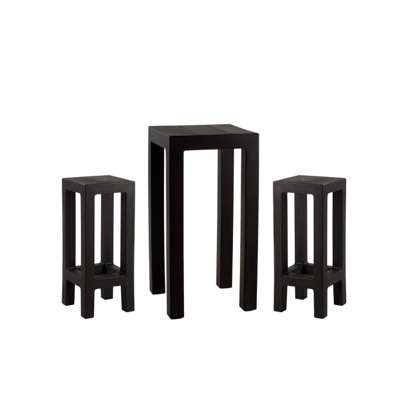 Ensemble JUT table + 2 tabourets - noir