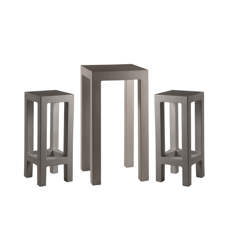 Ensemble JUT table + 2 tabourets - tortora