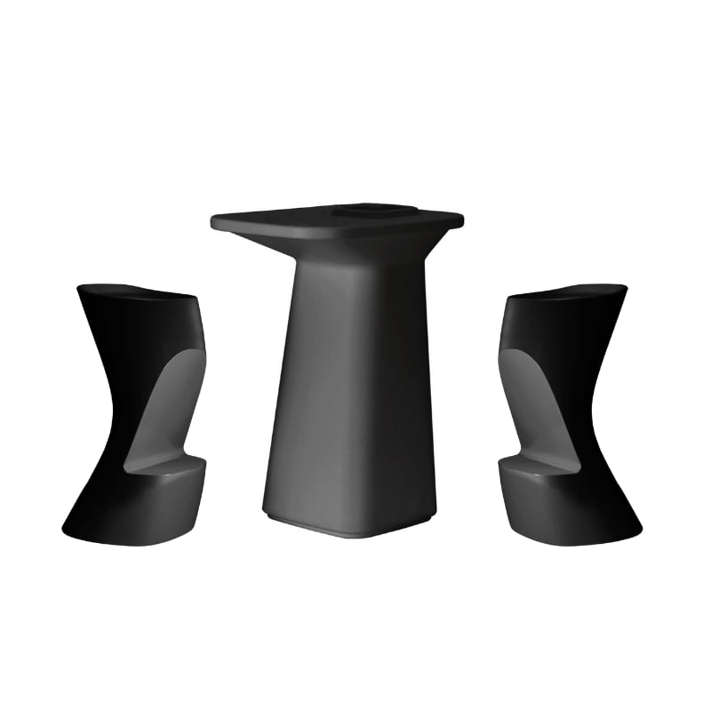Ensemble NOMA table + 2 tabourets - anthracite