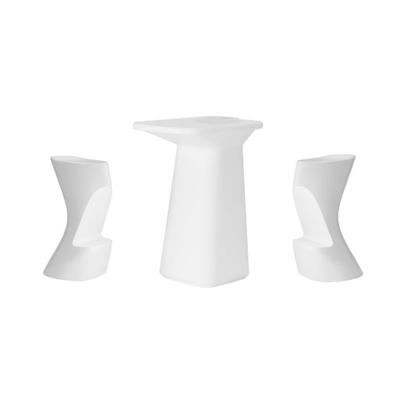 Ensemble NOMA table + 2 tabourets - blanc