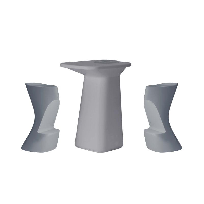 Ensemble NOMA table + 2 tabourets - gris