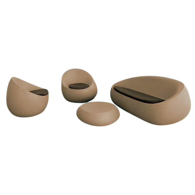 Ensemble salon de jardin STONE - camel