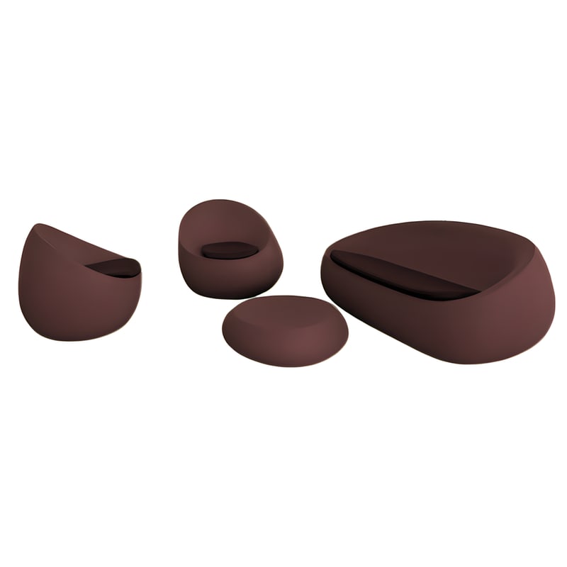Ensemble salon de jardin STONE - grenat