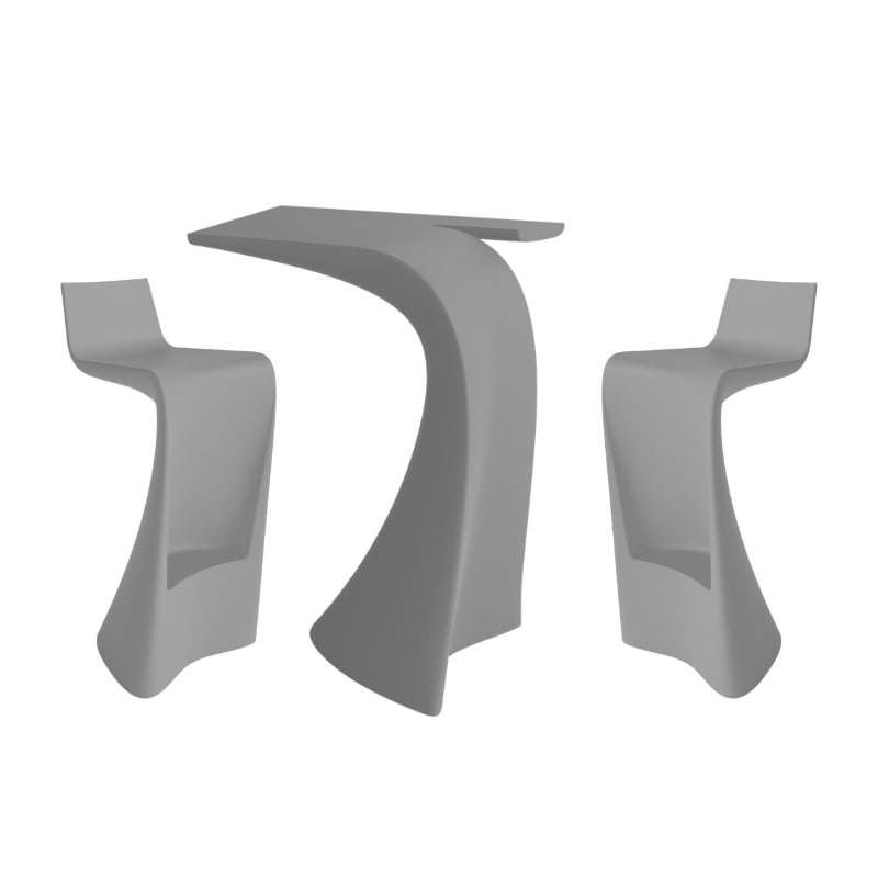 Ensemble WING table + 2 tabourets - gris