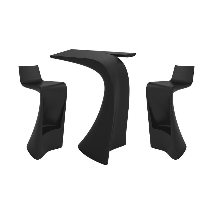 Ensemble WING table + 2 tabourets - noir
