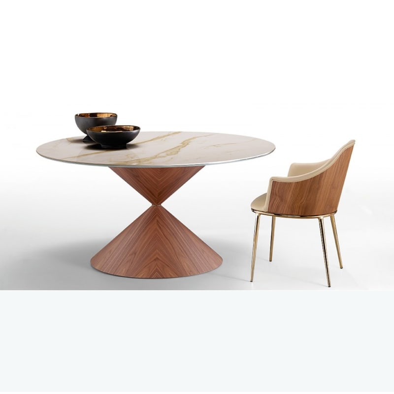 Fauteuil avec dos du dossier en bois LEA