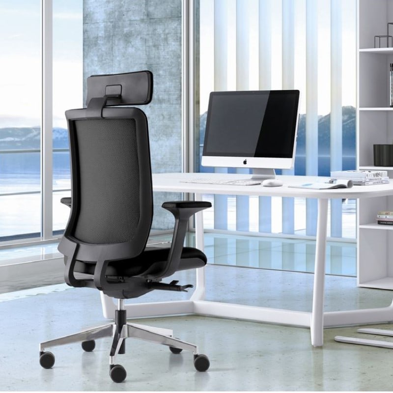 Fauteuil direction avec têtière WI-MAX en cuir