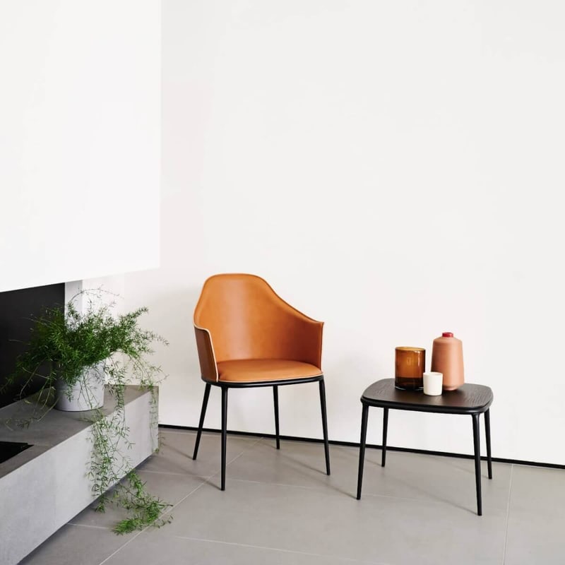 Fauteuil en cuir pieds métal LEA - MIDJ