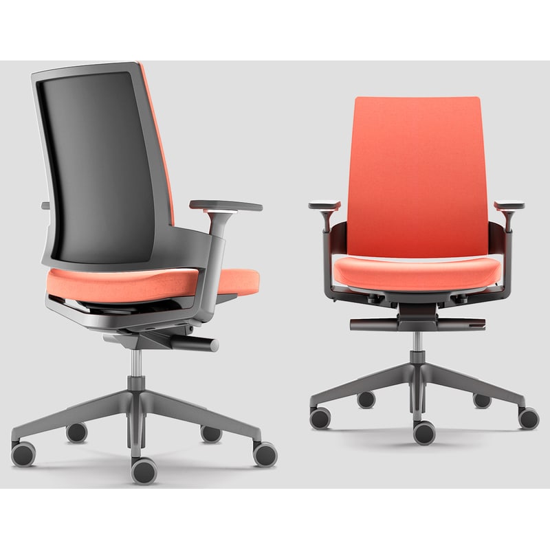 Fauteuil ergonomique 3.60 dos résille tapissée